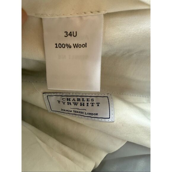 Charles Tyrwhitt Mens Suit 2 Piece US 38R pants 34 x 32L Navy Striped 100% wool - Picture 8 of 14